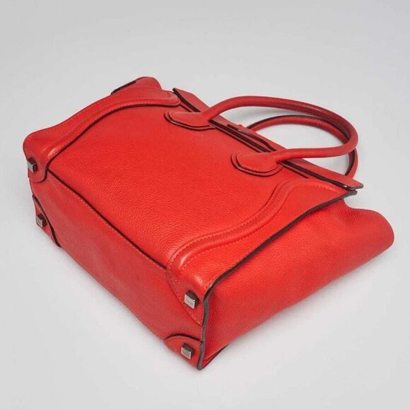 Celine Orange Pebbled Leather Micro Luggage Tote Bag - Picture 3 of 12